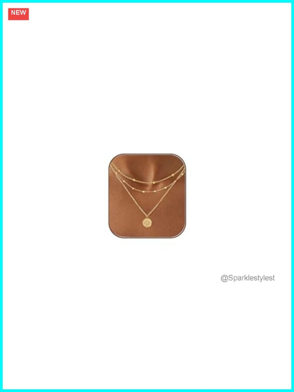 14K Gold Plated Layered Necklace Set Waterproof Stackable Pendant Chains